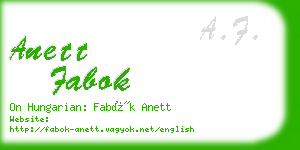 anett fabok business card